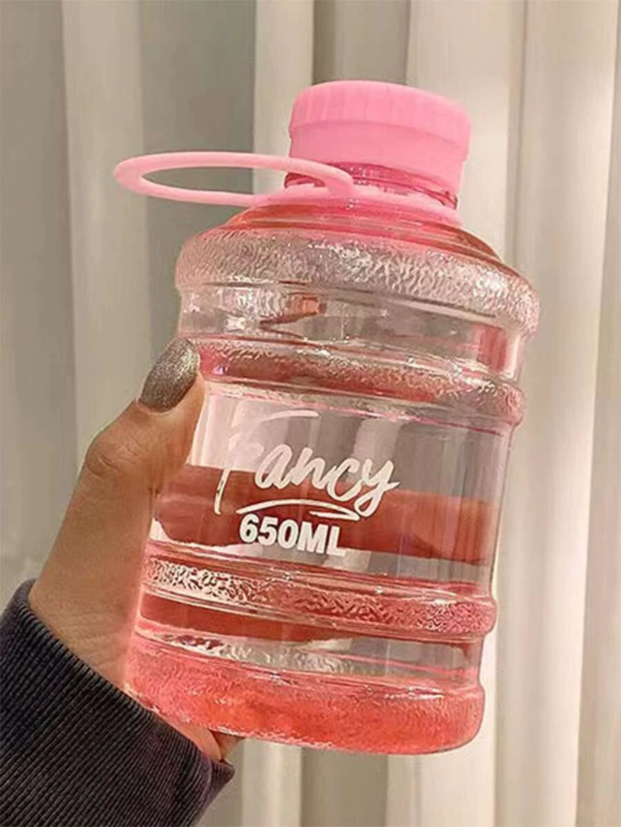 ขวดน้ำ ตัวอักษร กราฟิก 1 ชิ้น, ขวดน้ำ รูปทรง ดัมเบล ทันสมัย สำหรับ กลางแจ้ง  pp-40