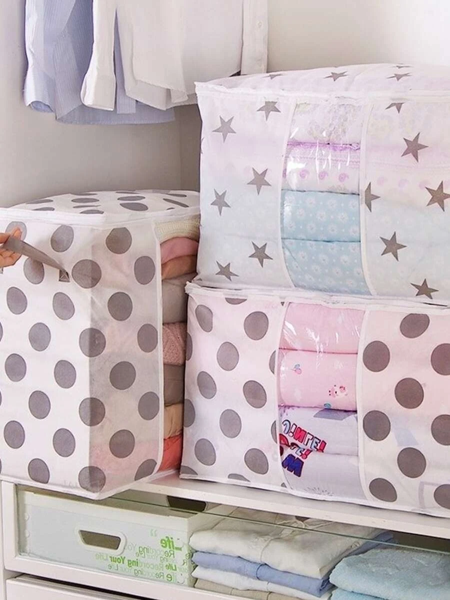 กระเป๋าใส่ผ้านวม 1 ชิ้น ลายจุด และ ลายดวงดาว  gg-35