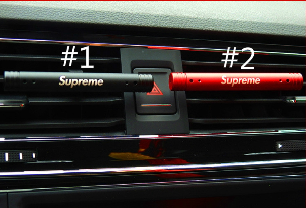 GX164-น้ำหอมรถยนต์ ลายsupreme สีดำ/แดง อุปกรณ์เสริมในรถยนต์