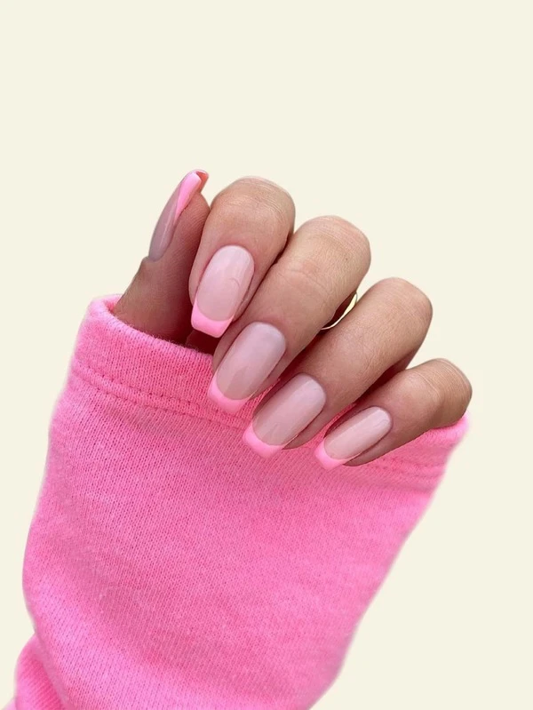 24 ชิ้น เล็บปลอม ทรงเหลี่ยม ยาว & ตะไบเล็บ 1 ชิ้น & เทป 1 แผ่น c-29